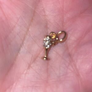 Effy Champagne Flute Charm With Rhinestones (Gold Tone)